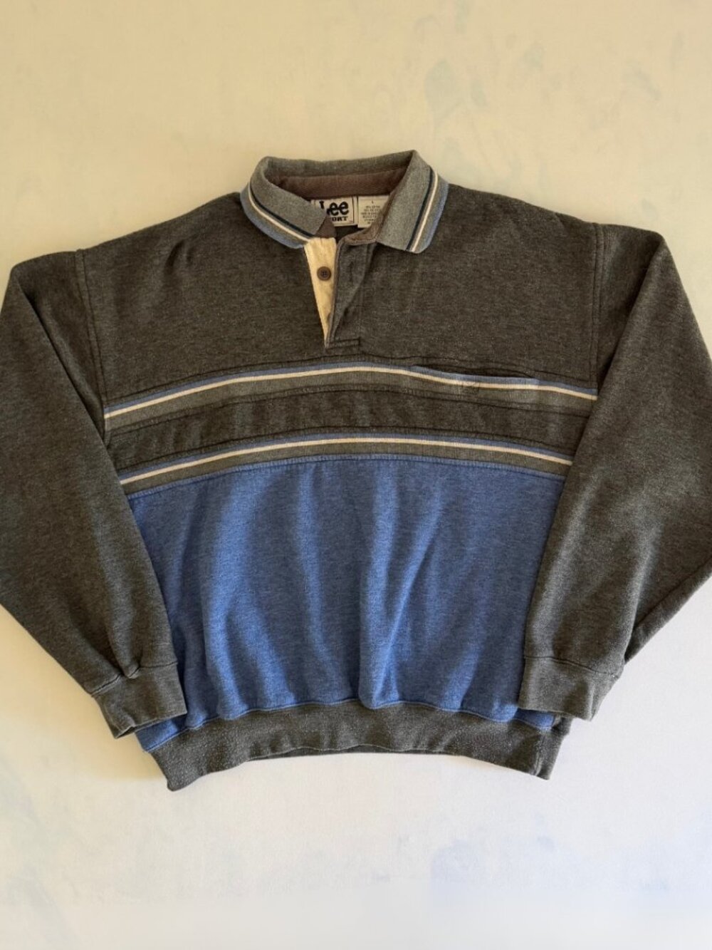 Lee Sport Vintage Polo Henley Pullover Sweater
